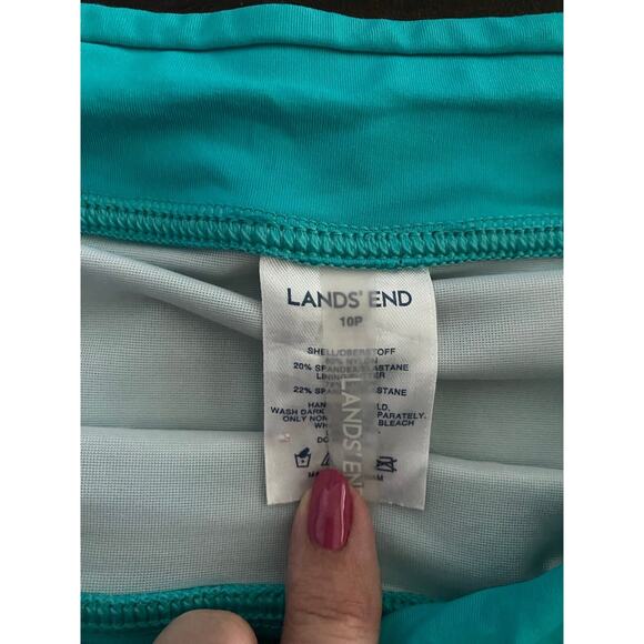 Land's End Women's Petite‎ Tummy Control Swim Skirt Turquoise Blue Size 10P - Picture 7 of 7